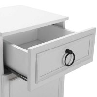 Κομοδίνο Hampton Megapap χρώμα λευκό 40x38x63εκ.