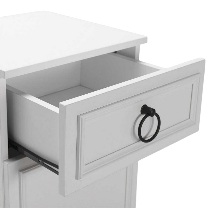 Κομοδίνο Hampton Megapap χρώμα λευκό 40x38x63εκ.