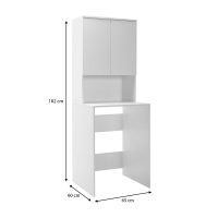 Έπιπλο πλυντηρίου Ceza Megapap χρώμα λευκό 65x60x182εκ.