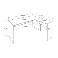 Γραφείο διευθυντικό Rio Megapap γωνιακό αναστρέψιμο χρώμα ανθρακί 160x144x75εκ.