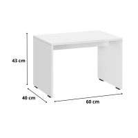 Τραπεζάκι σαλονιού - γραφείου Rio Megapap χρώμα λευκό 60x40x43εκ.