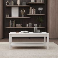 Τραπεζάκι σαλονιού Rustic Megapap χρώμα λευκό 103x60x40εκ.