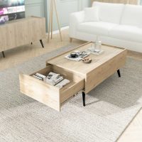 Τραπεζάκι σαλονιού Luna Megapap χρώμα florida oak 102x61x44εκ.