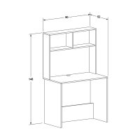 Γραφείο εργασίας Trendline Megapap χρώμα λευκό 90x52x148εκ.