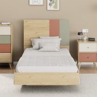 GP009-02891-2 Κρεβάτι Terra Megapap χρώμα florida oak 100x200εκ.