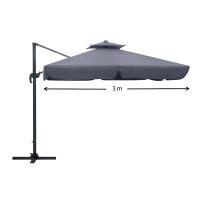 Ομπρέλα κρεμαστή επαγγελματική Pearl Megapap τηλεσκοπική αλουμινίου χρώμα ανθρακί 3x3m.