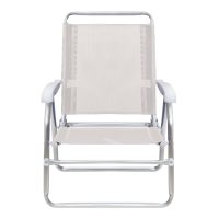 Καρεκλάκι παραλίας Alu Megapap αλουμινίου χρώμα λευκό 54x52x80εκ.