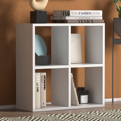 GP022-00051-1 Βιβλιοθήκη Cube Megapap χρώμα λευκό 60x23x60εκ.