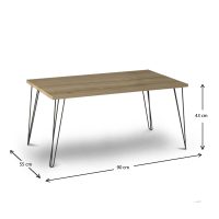 Τραπεζάκι σαλονιού Fiona Megapap χρώμα oak 90x55x43εκ.