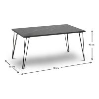 Τραπεζάκι σαλονιού Fiona Megapap χρώμα μαύρο εφέ μαρμάρου 90x55x43εκ.