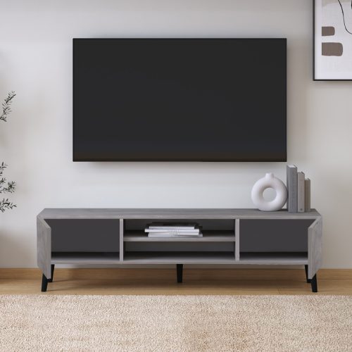 Έπιπλο τηλεόρασης Plane Megapap χρώμα γκρι ρετρό 150x32x46εκ.