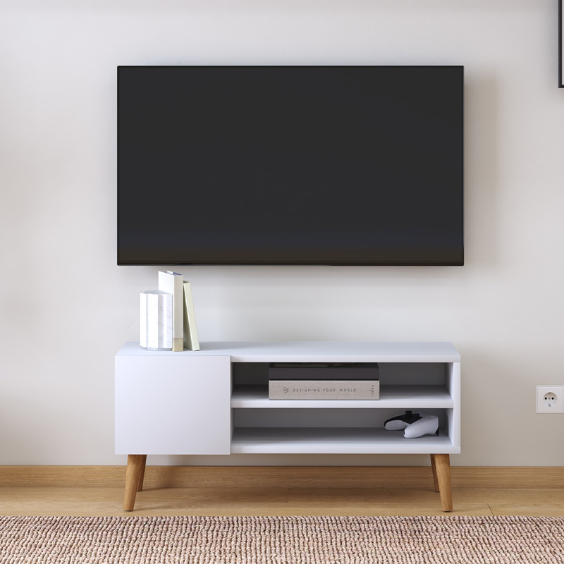 Έπιπλο τηλεόρασης Porto Megapap χρώμα λευκό 90x32x42εκ.