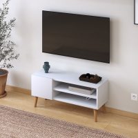 Έπιπλο τηλεόρασης Porto Megapap χρώμα λευκό 90x32x42εκ.