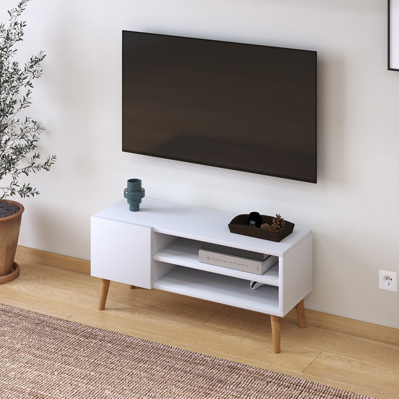 Έπιπλο τηλεόρασης Porto Megapap χρώμα λευκό 90x32x42εκ.