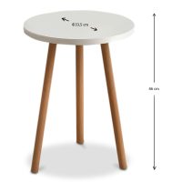 Βοηθητικό τραπεζάκι Roma Megapap χρώμα λευκό 33,5x33,5x46εκ.