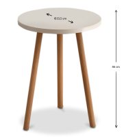 Τραπεζάκι βοηθητικό Roma Megapap χρώμα κρεμ 33,5x33,5x46εκ.