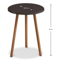 Τραπεζάκι βοηθητικό Roma Megapap χρώμα καφέ 33,5x33,5x46εκ.