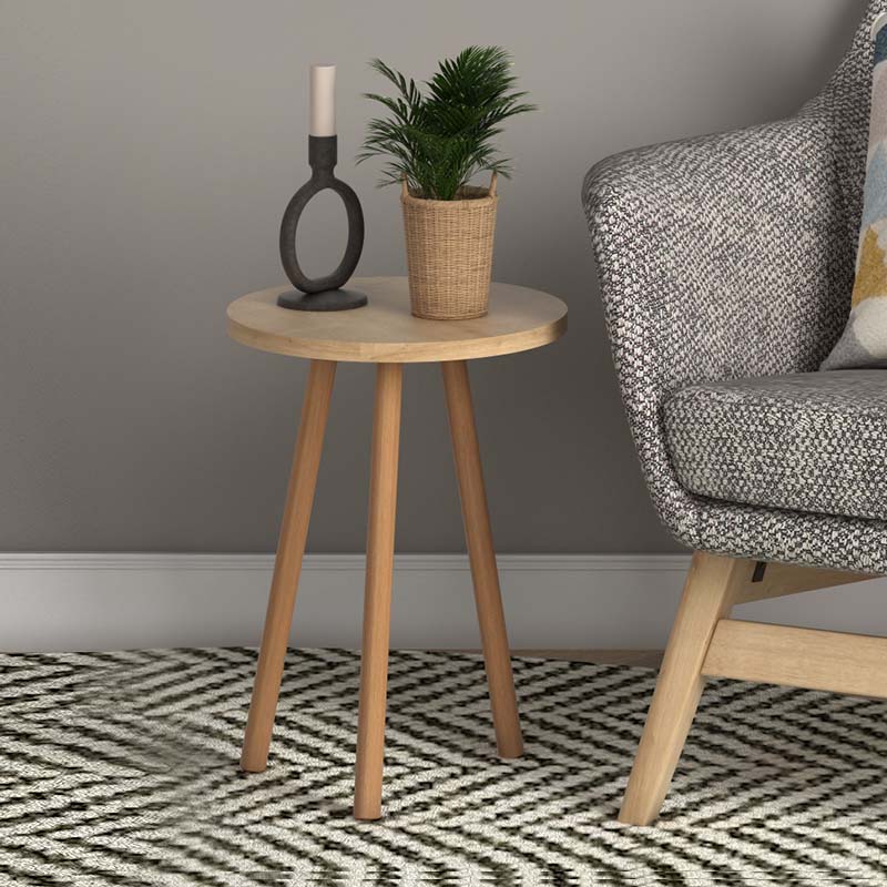 Τραπεζάκι βοηθητικό Roma Megapap χρώμα pine oak 33,5x33,5x46εκ.