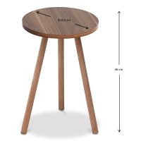 Τραπεζάκι βοηθητικό Roma Megapap χρώμα καρυδί 33,5x33,5x46εκ.