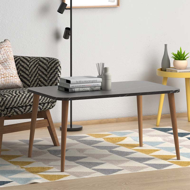 Τραπεζάκι σαλονιού Soul Megapap χρώμα μαύρο εφέ μαρμάρου 90x55x41εκ.