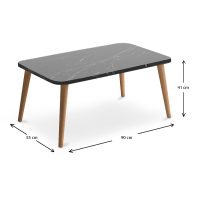 Τραπεζάκι σαλονιού Soul Megapap χρώμα μαύρο εφέ μαρμάρου 90x55x41εκ.