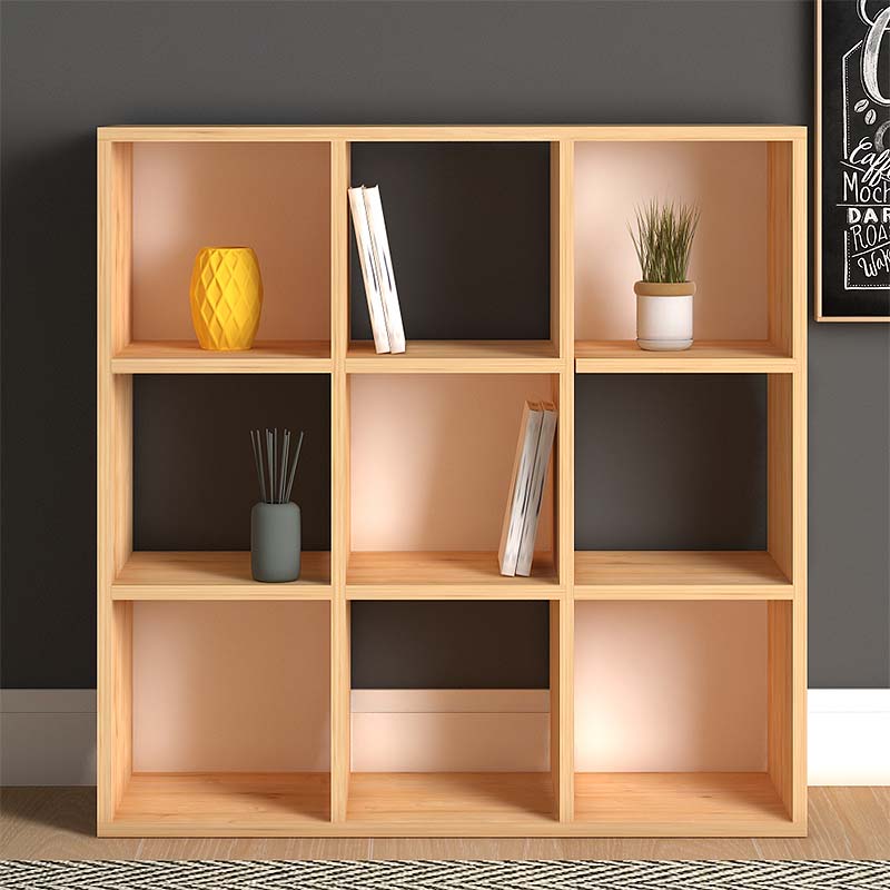 GP022-00353-2 Βιβλιοθήκη Cube Megapap χρώμα oak 90x30x90εκ.