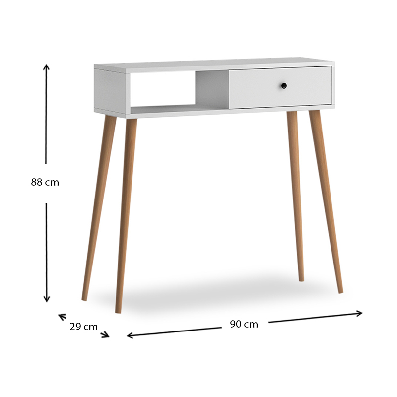 Κονσόλα Napoli Megapap χρώμα λευκό 90x29x88εκ.