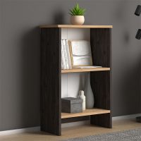 GP022-00741-1 Βιβλιοθήκη Flora Megapap χρώμα industrial grey - oak 52x25x80εκ.