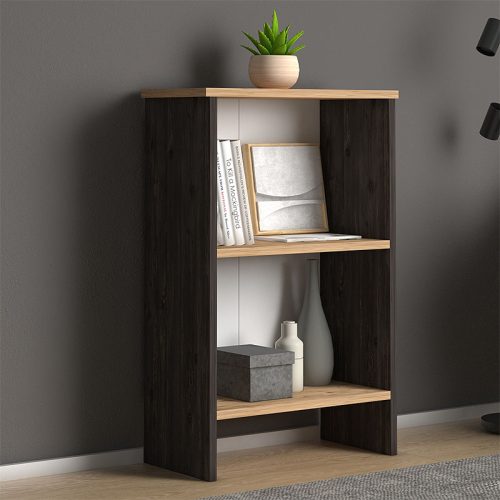 GP022-00741-1 Βιβλιοθήκη Flora Megapap χρώμα industrial grey - oak 52x25x80εκ.