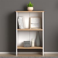 GP022-00742-2 Βιβλιοθήκη Flora Megapap χρώμα white - oak 52x25x80εκ.