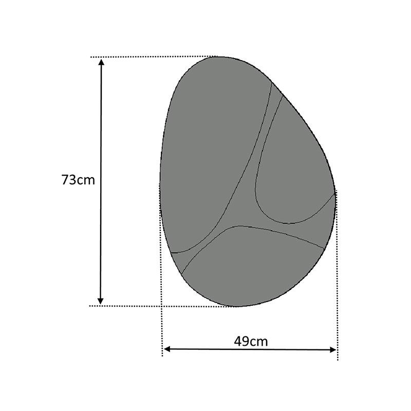 Καθρέπτης τοίχου Leon Megapap χρώμα γκρι 73x49x2,2εκ.