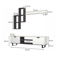 GP028-00363-3 Σύνθεση τηλεόρασης Lonsa Megapap χρώμα λευκό 160x35x40εκ.