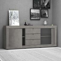 Μπουφές Ocean Megapap χρώμα γκρι σκυροδέματος 210x45x86εκ.