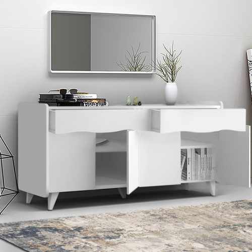 Μπουφές Sila Megapap χρώμα λευκό 140x45x72εκ.