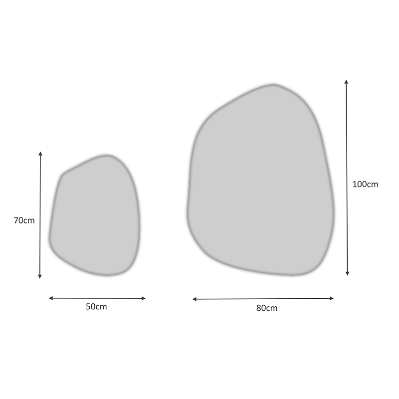 Σετ καθρεπτών τοίχου Denza Megapap 2 τμχ. χρώμα λευκό 100x80x2,2εκ.