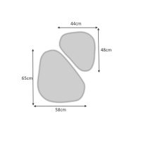 Σετ καθρεπτών τοίχου Leista Megapap 2 τμχ. χρώμα λευκό 65x58x2,2εκ.