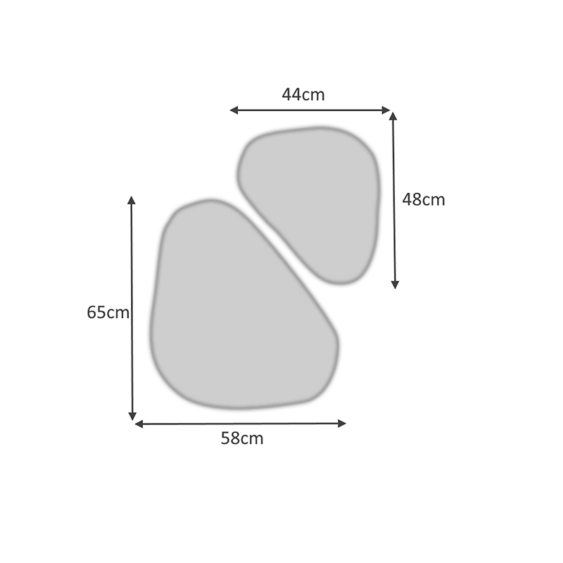 Σετ καθρεπτών τοίχου Leista Megapap 2 τμχ. χρώμα λευκό 65x58x2,2εκ.