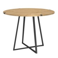 Τραπέζι Rubes Megapap χρώμα φυσικό οξιάς - ανθρακί 100x100x78εκ.