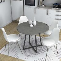 Τραπέζι Rubes Megapap χρώμα γκρι σκυροδέματος 100x100x78εκ.