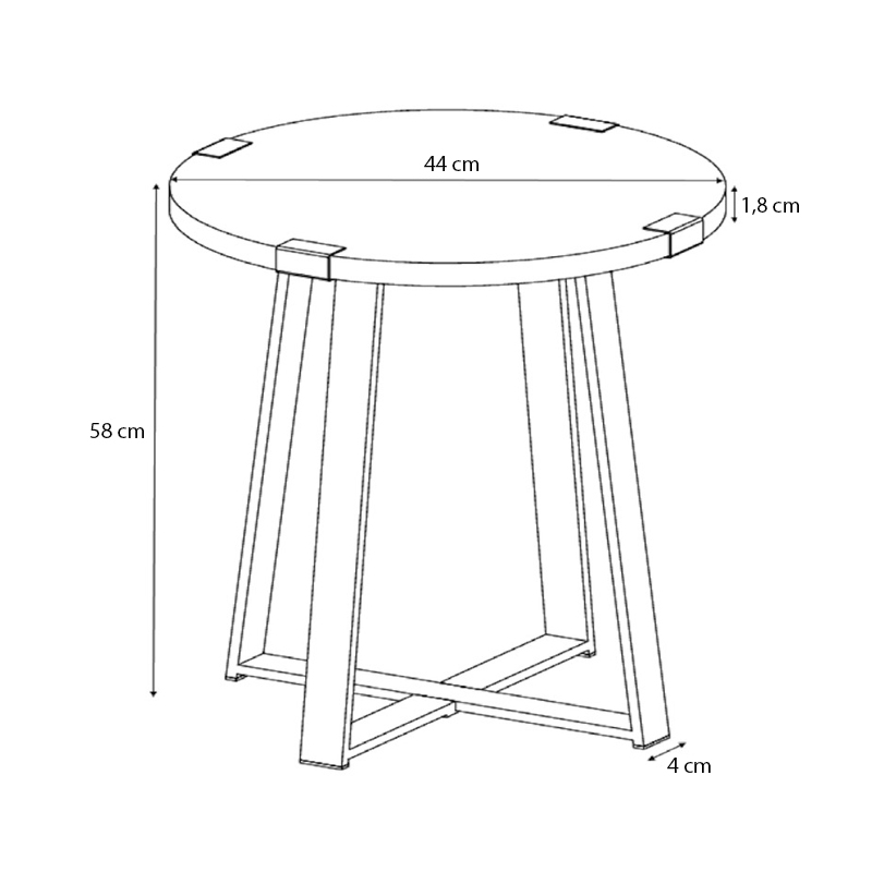Τραπεζάκι βοηθητικό Pedro Megapap χρώμα γκρι σκυροδέματος 44x44x58εκ.