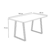 Τραπέζι Gable Megapap χρώμα φυσικό οξιάς - ανθρακί 140x80x76εκ.