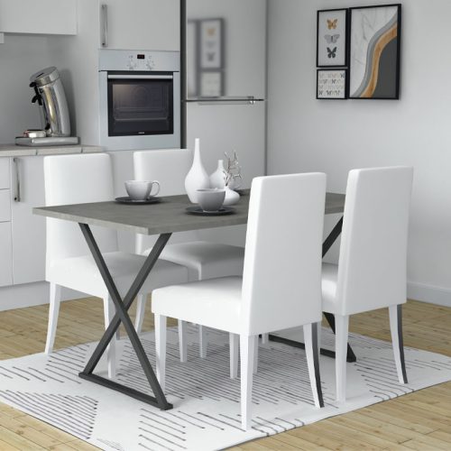 GP028-00702-1 Τραπέζι Bette Megapap χρώμα γκρι σκυροδέματος 140x80x76εκ.