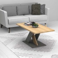 Τραπεζάκι σαλονιού Marcello Megapap χρώμα φυσικό οξιάς - γκρι σκυροδέματος 110x55x47εκ.