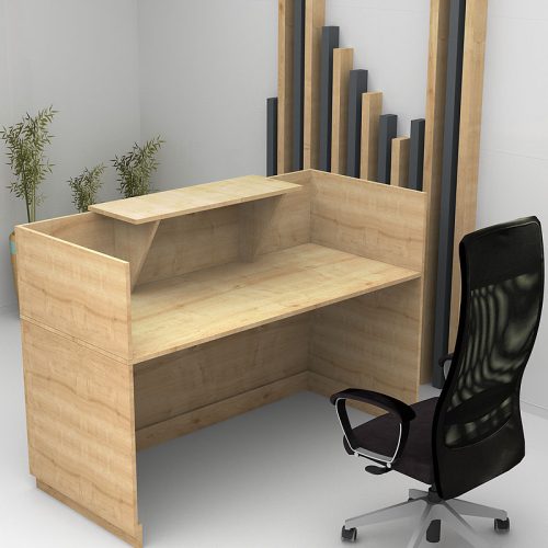 GP028-00782-1 Γραφείο υποδοχής - reception Lemmon Megapap χρώμα φυσικό οξιάς 160x70x110εκ.