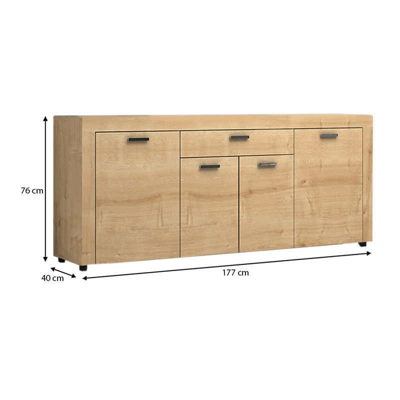 GP028-00811-3 Μπουφές Joseph Megapap χρώμα φυσικό οξιάς 177x40x76εκ.