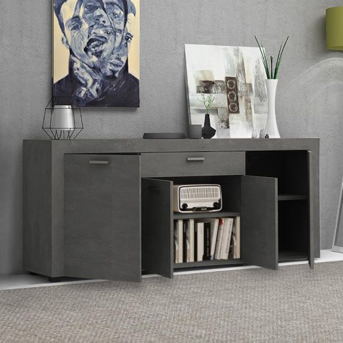 Μπουφές Joseph Megapap χρώμα γκρι σκυροδέματος 177x40x76εκ.