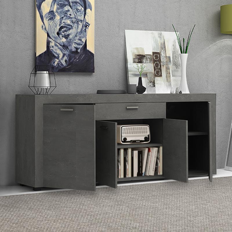 GP028-00812-1 Μπουφές Joseph Megapap χρώμα γκρι σκυροδέματος 177x40x76εκ.