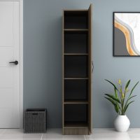 GP028-01113-2 Ντουλάπα ρούχων Ricardo Megapap μονόφυλλη χρώμα καρυδί 40x51,8x181εκ.