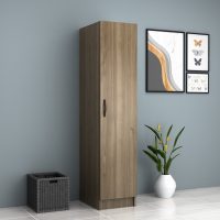 GP028-01113-3 Ντουλάπα ρούχων Ricardo Megapap μονόφυλλη χρώμα καρυδί 40x51,8x181εκ.