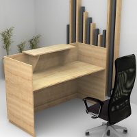 Γραφείο υποδοχής - reception Lemmon Megapap χρώμα φυσικό οξιάς 120x70x110εκ.